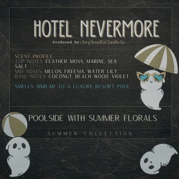 Hotel Nevermore Luxury Wickless Candle: Poolside Summer Floral Scent - Picture 2 of 10